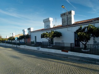 portugese countryside village with typical small houses