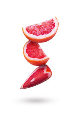 Grapefruit. Grapefruit slices on a white background.