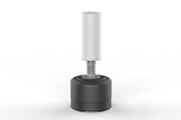 Blank Freestanding Punch Bag For Branding And Mock Up, 3d render illustration.