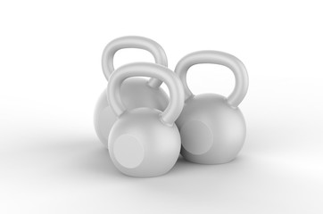 Blank Kettle bell Weight For Branding. 3d render illustration.