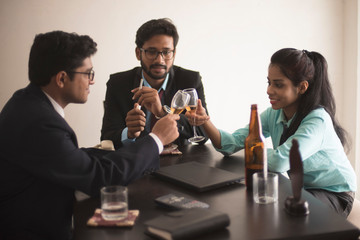 Corporate parties are going on with hard drinks, tea and wine . Indian corporate lifestyle