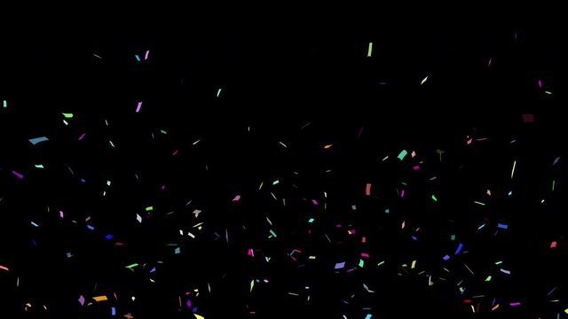 Colorful Isolated Confetti party popper Explosion confetti Blast Realistic On Transparent Background / Green Screen / Alpha Matte Channel Perfect For Compositing Into Your cgi Scene. 4K ProRes 4444
