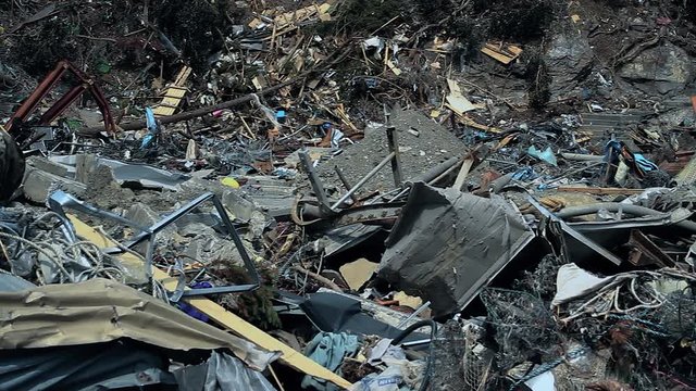 Cities are destroyed and ruins  of houses are everywhere, after the tsunami on March 11th 2011 near Fukushima