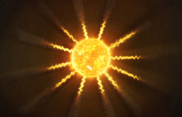 Pulsar star against dark starry sky artistic vision, elements of this image furnished by NASA