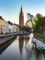 Fototapeta na wymiar Evening in Bruges