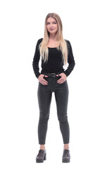 in full growth. portrait of stylish young woman