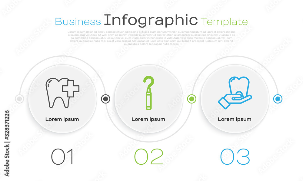 Canvas Prints Set line Dental clinic for dental care tooth, Dental explorer scaler for teeth and Tooth. Business infographic template. Vector