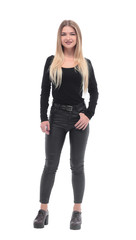 in full growth. portrait of stylish young woman