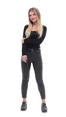 Fototapeta premium in full growth. portrait of stylish young woman