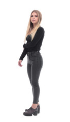 Fototapeta premium in full growth. portrait of stylish young woman