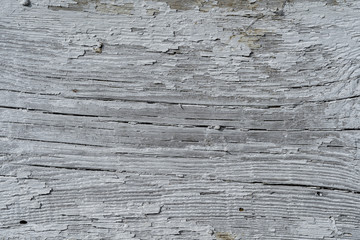 Texture od wooden planks. Wall made of antique wood painted with white paint. Wood after years.