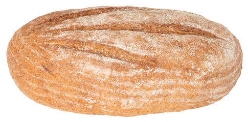 freshly baked bread isolated on white background.