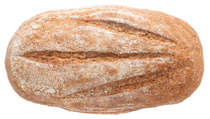 freshly baked bread isolated on white background.