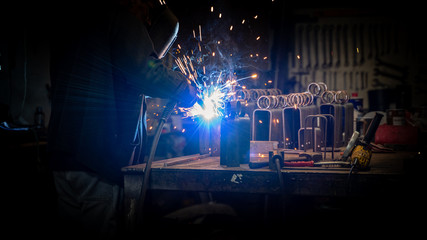arc welder industial action photo