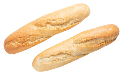 baguette isolated on white background. With Clipping Path