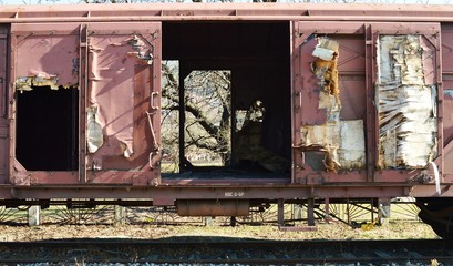 old spoiled wagons of iron