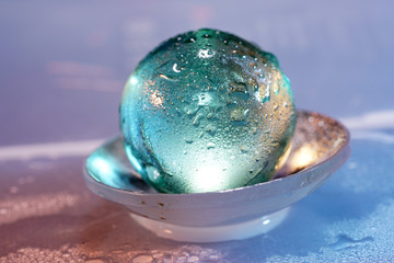 Colorful glass balls photographed in studio with macro