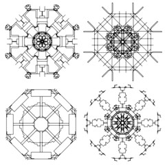 Fototapeta premium Set Mandalas. Round Ornament Pattern