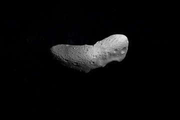 Asteroid Eros orbiting in the outer space. 3d render - obrazy, fototapety, plakaty