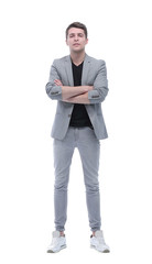 in full growth. smiling successful modern man