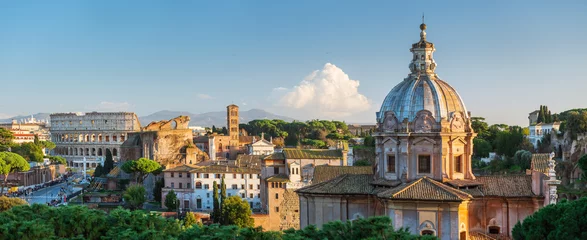  wide panorama to roman forum and colosseum in Rome © sergejson