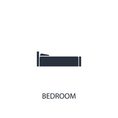 Bedroom icon. Simple furniture element illustration.