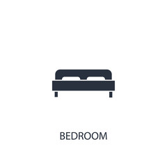 Obraz na płótnie Canvas Bedroom icon. Simple furniture element illustration.