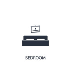 Bedroom icon. Simple furniture element illustration.