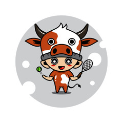 Cow mascot cute characters activity illustration