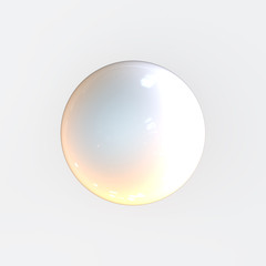 White Cue Ball for Billiards Pool. 3D Render Isolated on White.
