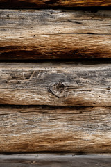 Naklejka na ściany i meble Texture od wooden planks. Wall made of antique wood. Raw wood after century.