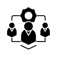 Settings black icon, concept illustration, vector flat symbol, glyph sign.