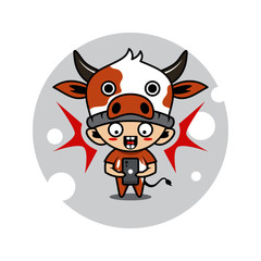 Cow mascot cute characters activity illustration