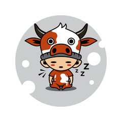 Cow mascot cute characters activity illustration