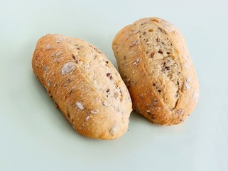 tasty rolls with various seeds and grains