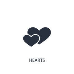 Hearts icon. Simple love element illustration.