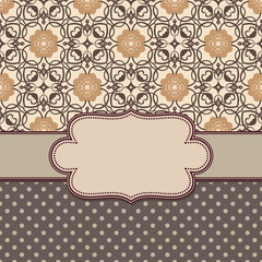 Vintage vector abstract flower frame with text place