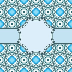 Vintage vector abstract flower frame with text place