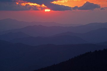 Sunset from Clingman's Dome, Great Smoky Mountains National Park, Tennessee, USA 