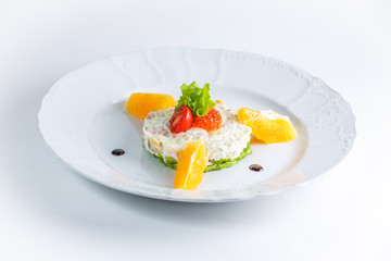 fresh fruit salad on a plate