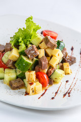 salad with meat and vegetables