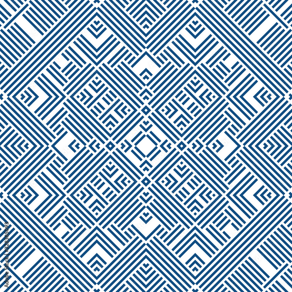 Poster abstract seamless pattern of lines and corners. symmetric geometric motif.