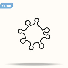 Coronavirus Bacteria Cell Icon, 2019-nCoV Novel Coronavirus Bacteria. No Infection and Stop Coronavirus Concepts. Dangerous Coronavirus Cell in China, Wuhan. Isolated Vector Icon eps10