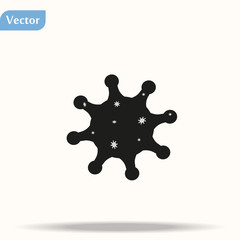 Coronavirus Bacteria Cell Icon, 2019-nCoV Novel Coronavirus Bacteria. No Infection and Stop Coronavirus Concepts. Dangerous Coronavirus Cell in China, Wuhan. Isolated Vector Icon eps10