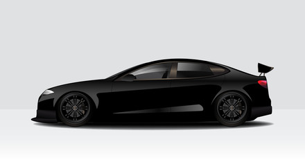 Modern clean minimalist racing, sports car mock up design,  isolated on a white background vector illustration