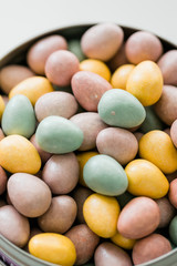Fototapeta na wymiar Mini Candy Covered Chocolate Eggs