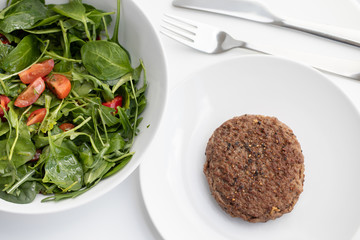 Close up of tasty beef patty