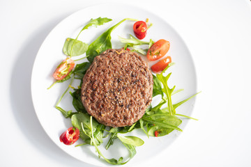 Close up of tasty beef patty