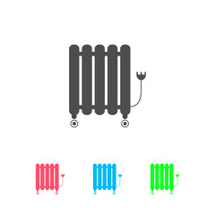 Oil filled radiator heater icon flat.