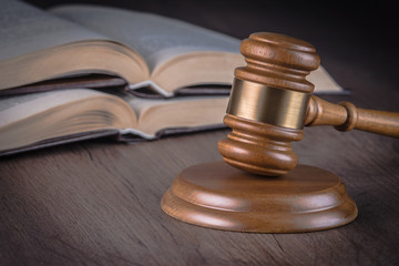 judge's gavel on a wooden worktop